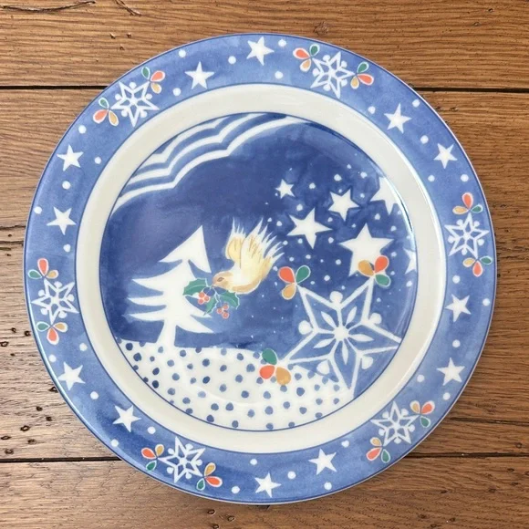 Epoch by Noritake Mr Snowman Blue and White Holiday Plate Set - Picture 10 of 10